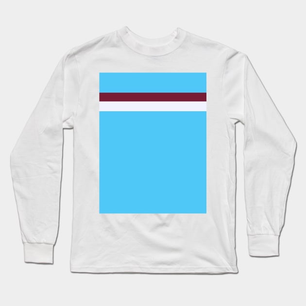 West Ham 2008 Claret White Maroon Bars Away Long Sleeve T-Shirt by Culture-Factory